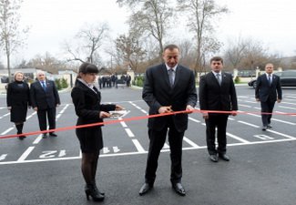 Сегодня Ильхам Алиев принял участие в открытии средней школы в п. Нидж  Габалинского района